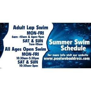  3x6 Vinyl Banner   Summer Swim Schedule 