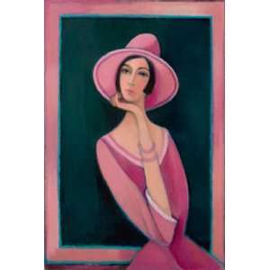 Lady in Pink Hat,canvas,giclee,painting,fine Art,signed,numbered,print 
