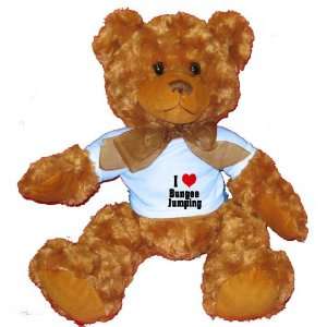  I Love/Heart Bungee Jumping Plush Teddy Bear with BLUE T 