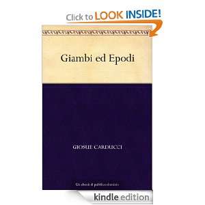   ed Epodi (Italian Edition) Giosue Carducci  Kindle Store