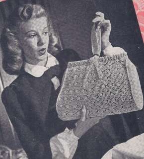Vintage Crochet PATTERN Shell Stitch Purse Bag Evening  