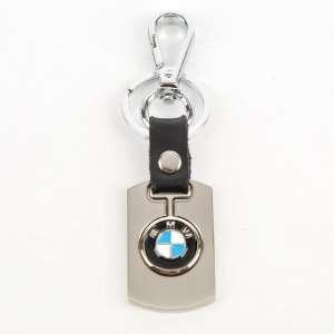  BMW Car Steel Leather Key Chain Keyring Clip Fob