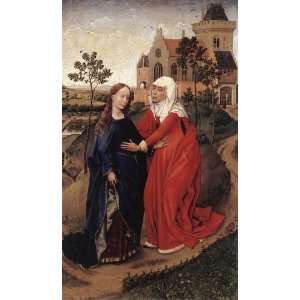   oil paintings   Rogier van der Weyden   24 x 40 inches   Visitation