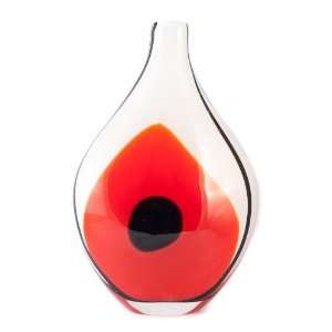  Castellani Glass Ware Murano Art Retro Crystal Vase Red 