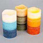 3in x 6in Layered Wax Battery Operated Flameless LED Candle With 