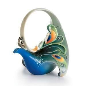  Luminescence Peacock Porcelain Teapot by Franz See 
