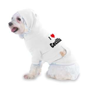  I Love/Heart Cecillia Hooded T Shirt for Dog or Cat LARGE 