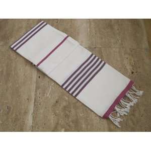  Turkish Towel, 100% Cotton, Fuchsia White Purple, Beach & Bath 