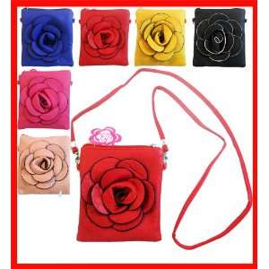  New Leather Cross Body Bag With Flower 7 PICK A COLOR 
