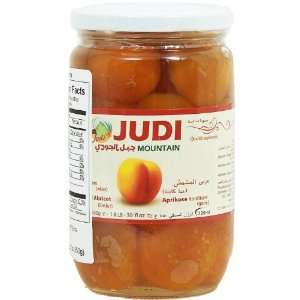 Judi whole apricot jam, glass jar, 30 fl. oz.  Grocery 