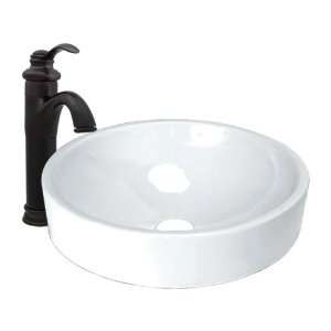  Ticor Full Moon Vessel Porcelain Bathroom Sink W/overflow 