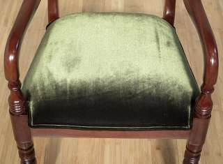Walnut Regency Green Seat Dining Chairs Set (8)  