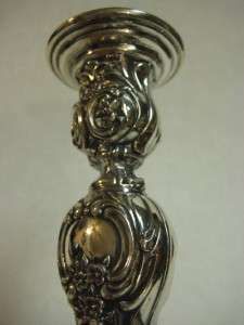 BEAUTIFUL WM ROGERS & SON VICTORIAN ROSE SILVERPLATE CANDLE HOLDER 