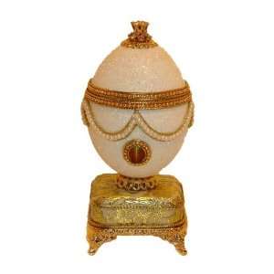  A Regal Musical Goose Egg with Detailed Beaded Decoration 