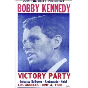 Bobby Kennedy at The Ambassador Hotel 14 x 22 Vintage Style Poster