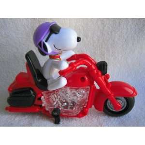   Snoopy on a Motorcycle with Kickstand 3 1/2 X 5 Toy 