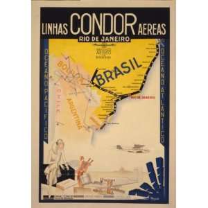    1930 poster Linhas Condor Aereas / Clement.