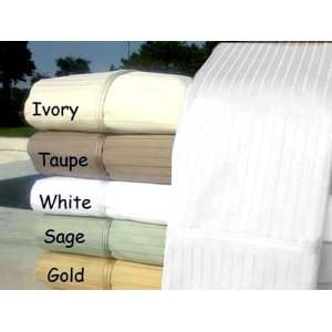   Egyptian Cotton KING WHITE Pin Stripe Duvet Cover & Sheet Set COMBO