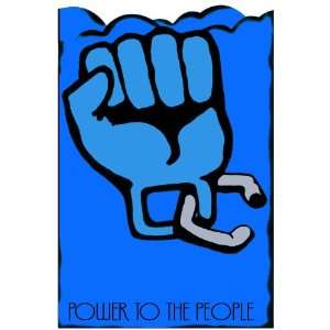 11x 14 Poster. Power to the people. Political poster. Blue Decor 