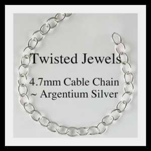 Argentium Sterling Silver 4.7mm Cable Chain By the Foot  