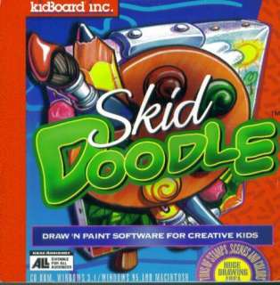 Skid Doodle PC CD kids draw n paint creative software  