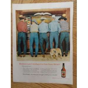 1959 Four Roses Whiskey (men standing at old west bar) magazine print 