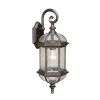 NEW 1 Light Outdoor Post Lighting Fixture, Black Gold Stone, Clear 
