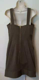 Milly New York olive jumper dress wooden button NWT 10  