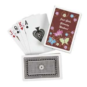 12 Personalized All Aflutter Brown Playing Cards   Games & Activities 