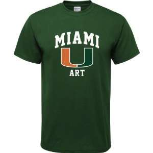  Miami Hurricanes Forest Green Youth Art Arch T Shirt 