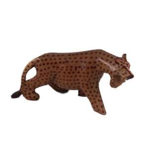  Wood African Leopard Sculpture Hand Carved Statue 