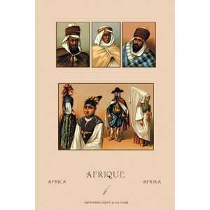  Assortment of African Costumes   Poster by Auguste Racinet 