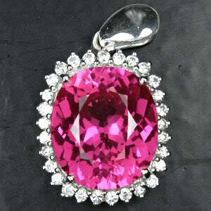 51.10 CT. PINK TOPAZ STERLING SILVER 925 PENDENT  