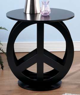   groovy, retro touch to a lounge area with these Peace Sign Tables