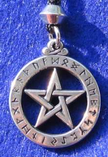 Elder Futhark RUNIC PENTACLE NECKLACE jali wicca witch  