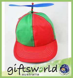 HELICOPTER PROPELLER CLOWN HAT NEW DESIGN CAP RED & GREEN COLOUR NEW 