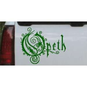 Dark Green 10in X 8.6in    Opeth Band Logo Car Window Wall 