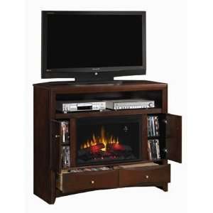  Media Console Electric Fireplace with Doors in Espresso 