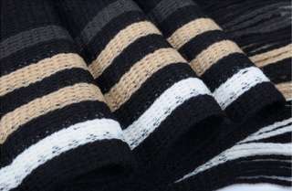   Fashion Mens Knit Cotton Striped Scarf Scarves  