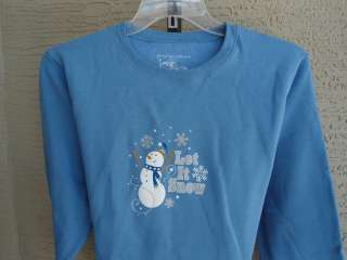 NEW WOMENS JUST MY SIZE LET IT SNOW HOLIDAY SWEATSHIRT FLEECE LINED 