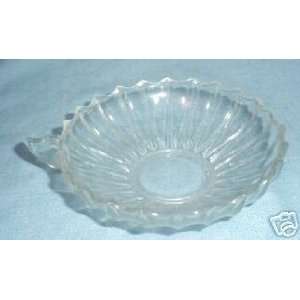  Glass Handled Nappy Bowl 