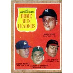  1962 Topps Card of 1961 AL Home Run Leaders #53 Maris 