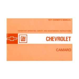  1971 CHEVROLET CAMARO Owners Manual User Guide Everything 