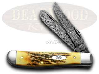 CASE XX Damascus Stag Mini Trapper 1/1000 Pocket Knives  
