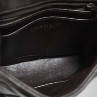CHANEL Vintage Lambskin Quilted MINI Flap Bag Brown CC  
