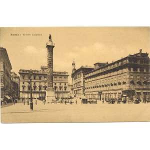    1910 Vintage Postcard Piazza Colonna   Rome Italy 