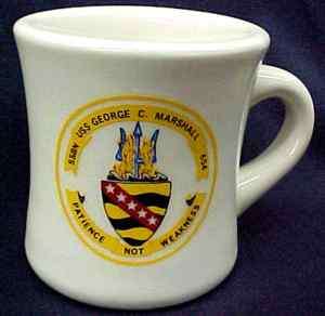 US Navy Ceramic USS George C. Marshall SSBN 654 Mug  