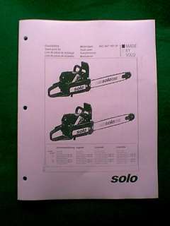 SOLO MODELS 662 667 667SP CHAIN SAW PARTS MANUAL  