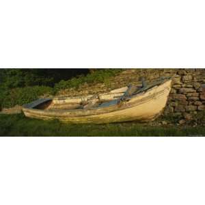 Old Fishing Boat in Front of a Stone Wall, Westport, County Mayo 