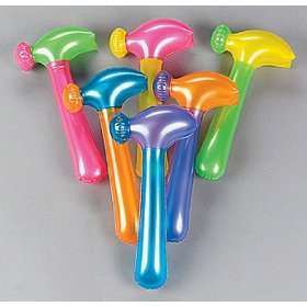  Neon Inflatable Hammer Assortment (1 dz) Toys & Games